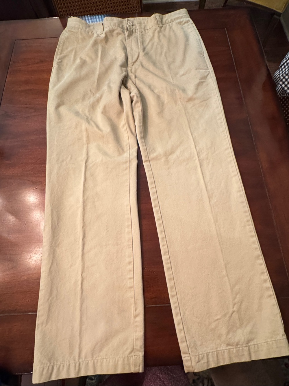 Vineyard Vines 36 Khaki Chino Pants Hemmed to 30.5 Tan Cotton Flat Front